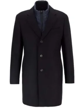 Mens Long Dress men's Dress Topcoat - Winter coat 100% Cashmere Fabric Standard Length Coat Dark Blue