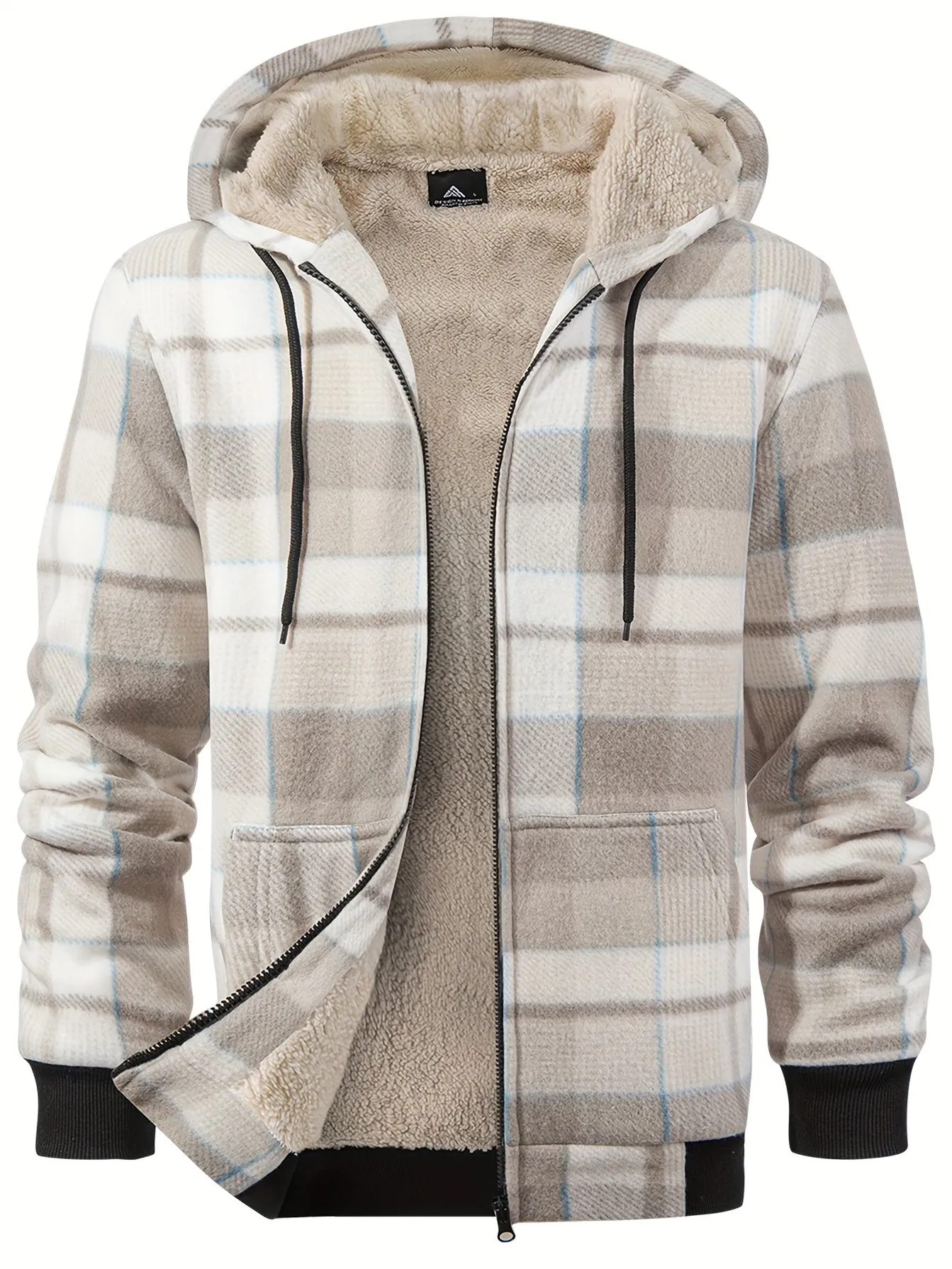 Mens SherpaLined Plaid Fleece Jacket Warm Casual and Stylish