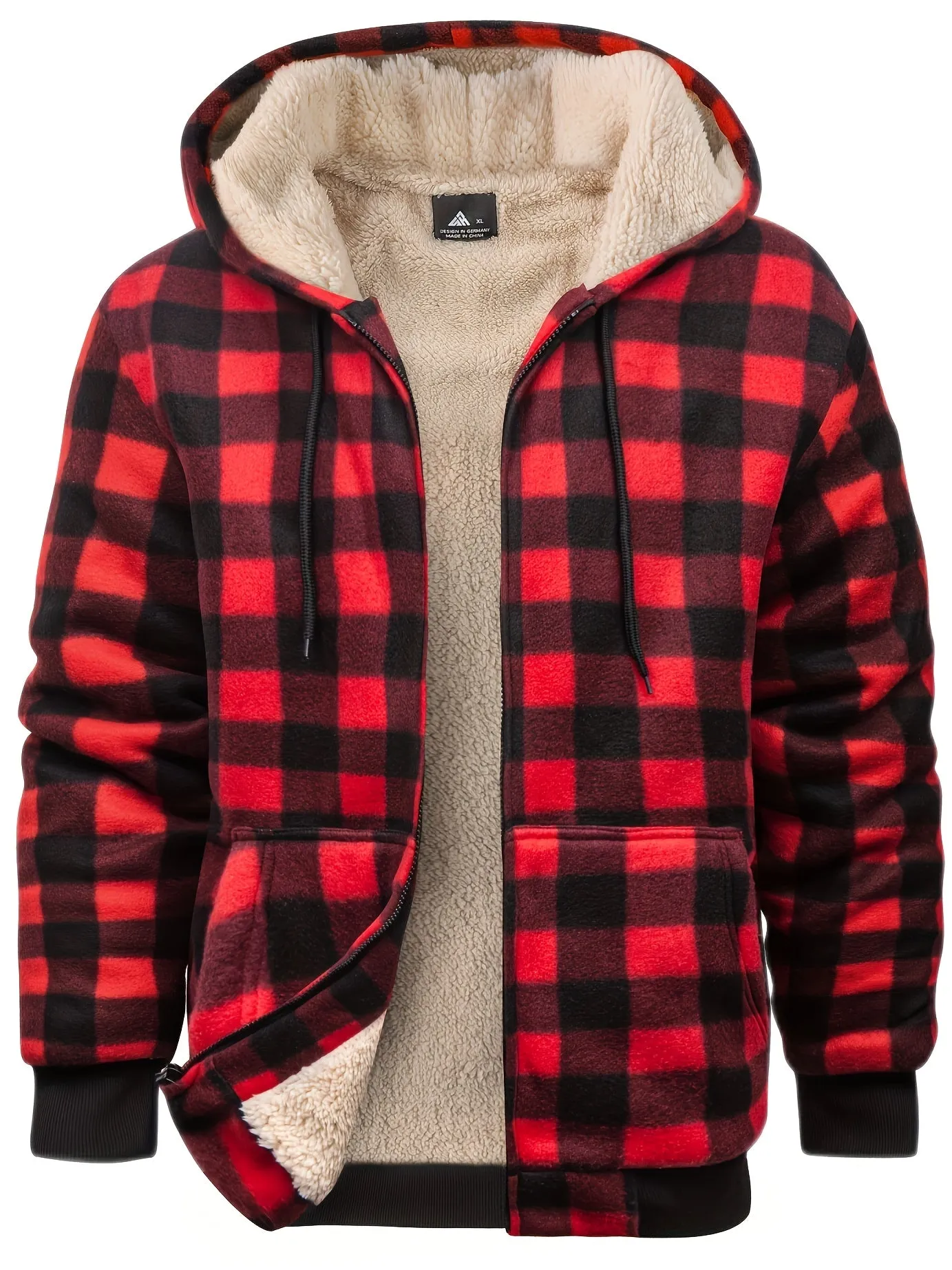 Mens SherpaLined Plaid Fleece Jacket Warm Casual and Stylish