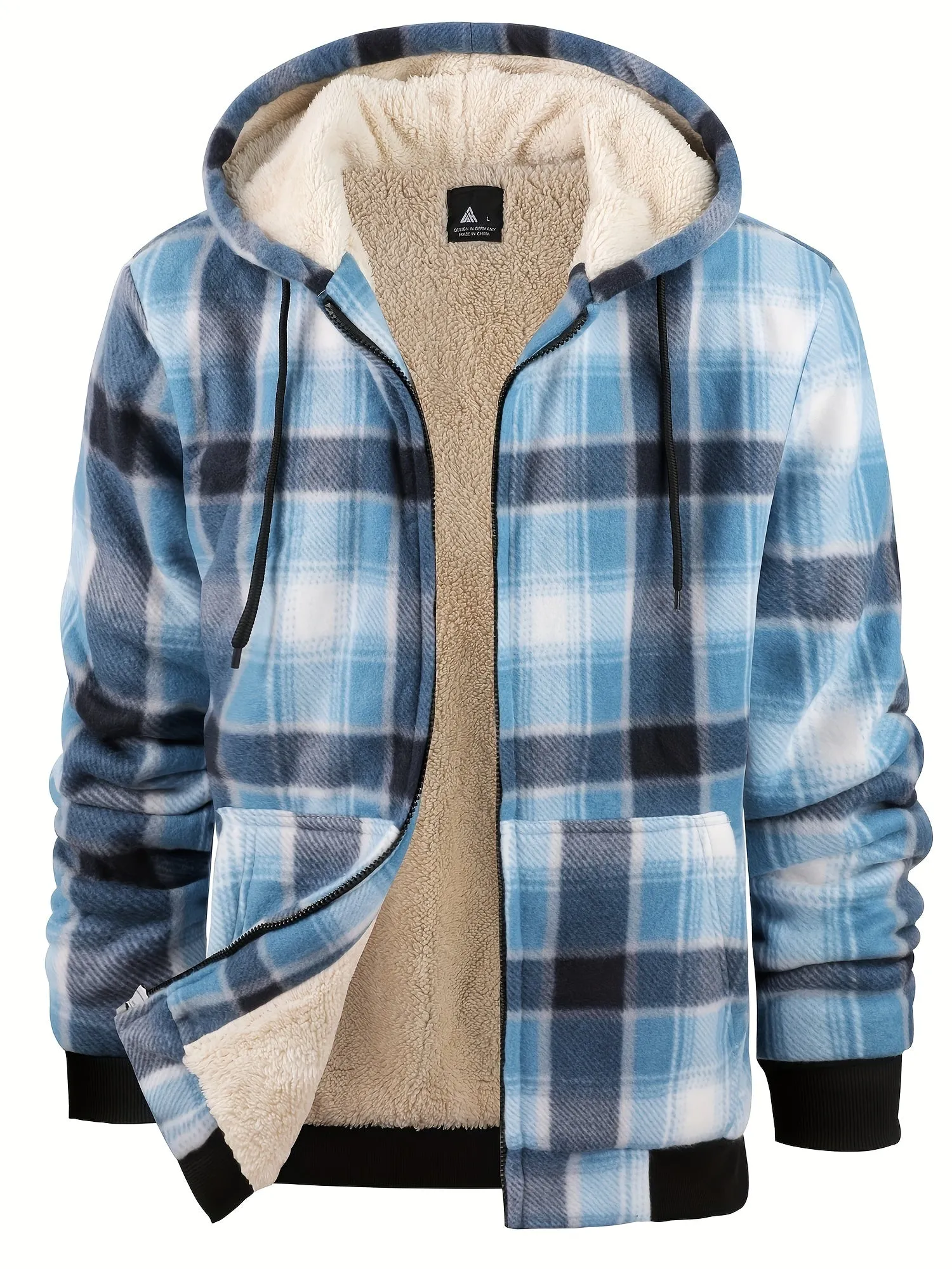 Mens SherpaLined Plaid Fleece Jacket Warm Casual and Stylish