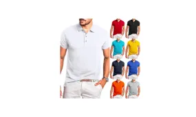 Men's Slim-Fit Solid Colour Polo Shirt