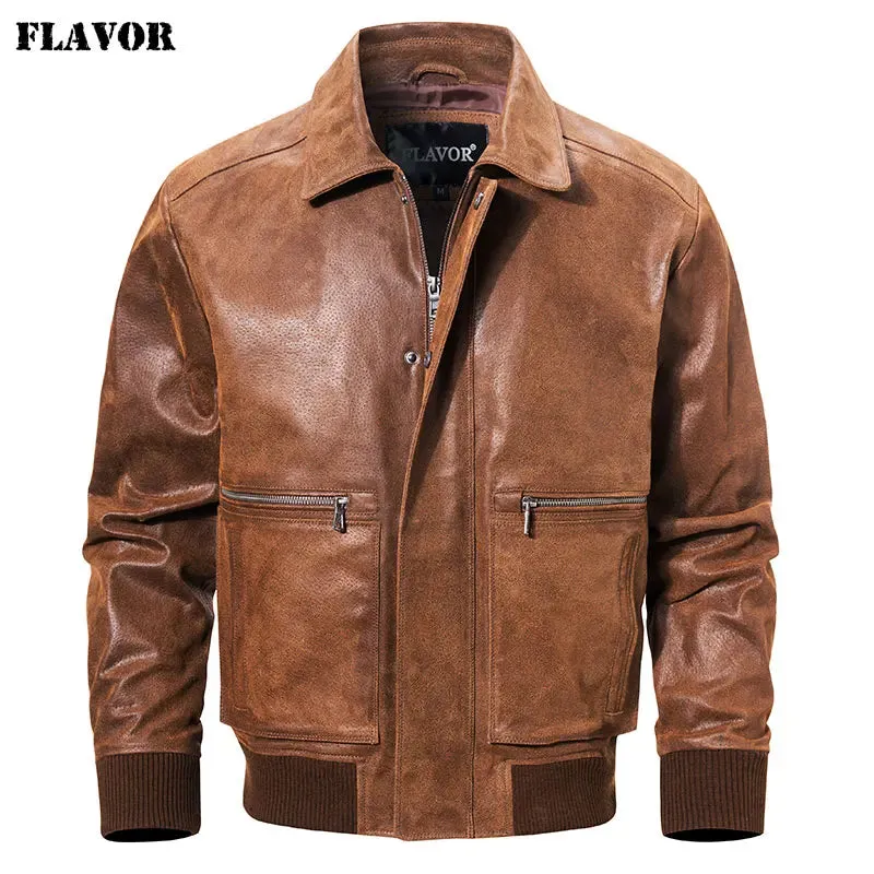 Men's Warm Air Force Leather Jacket