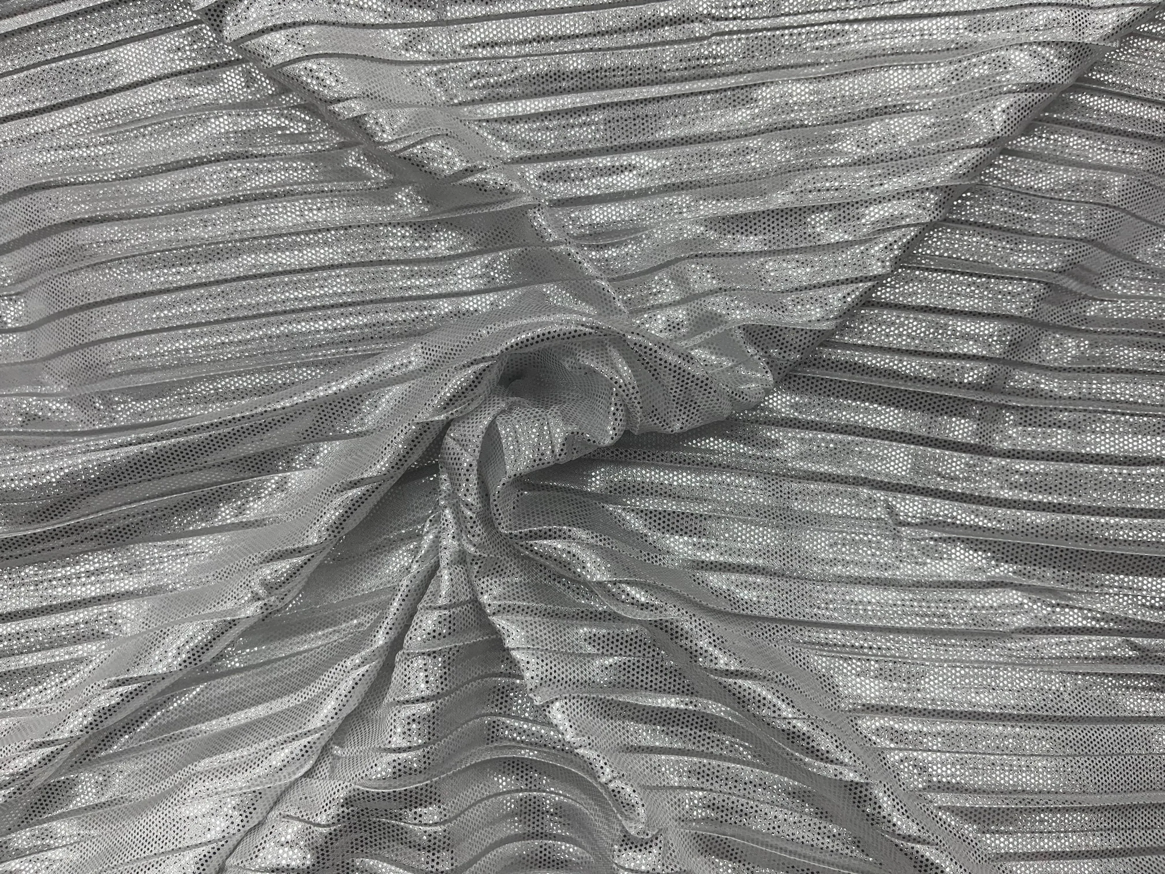 Metallic Pleated Jersey Knit Fabric