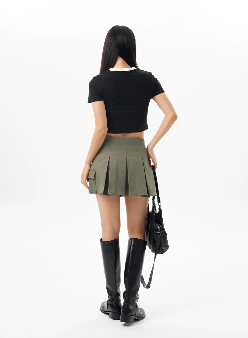 Mid-Rise Pleated Mini Skirt CU315