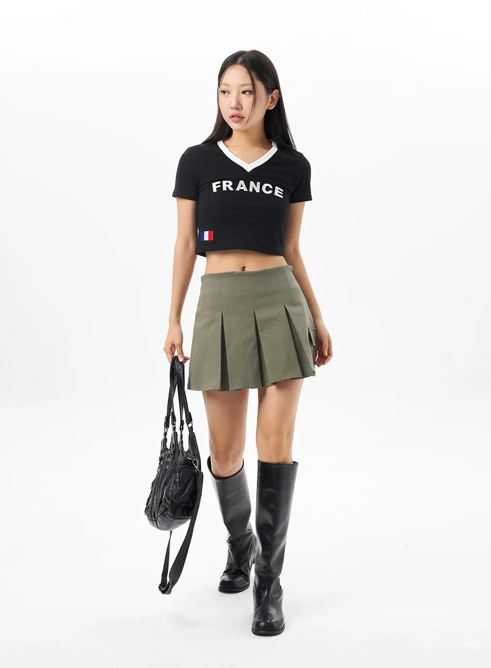 Mid-Rise Pleated Mini Skirt CU315