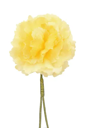 Mini Bright Yellow Carnation Silk Boutonnière Flower