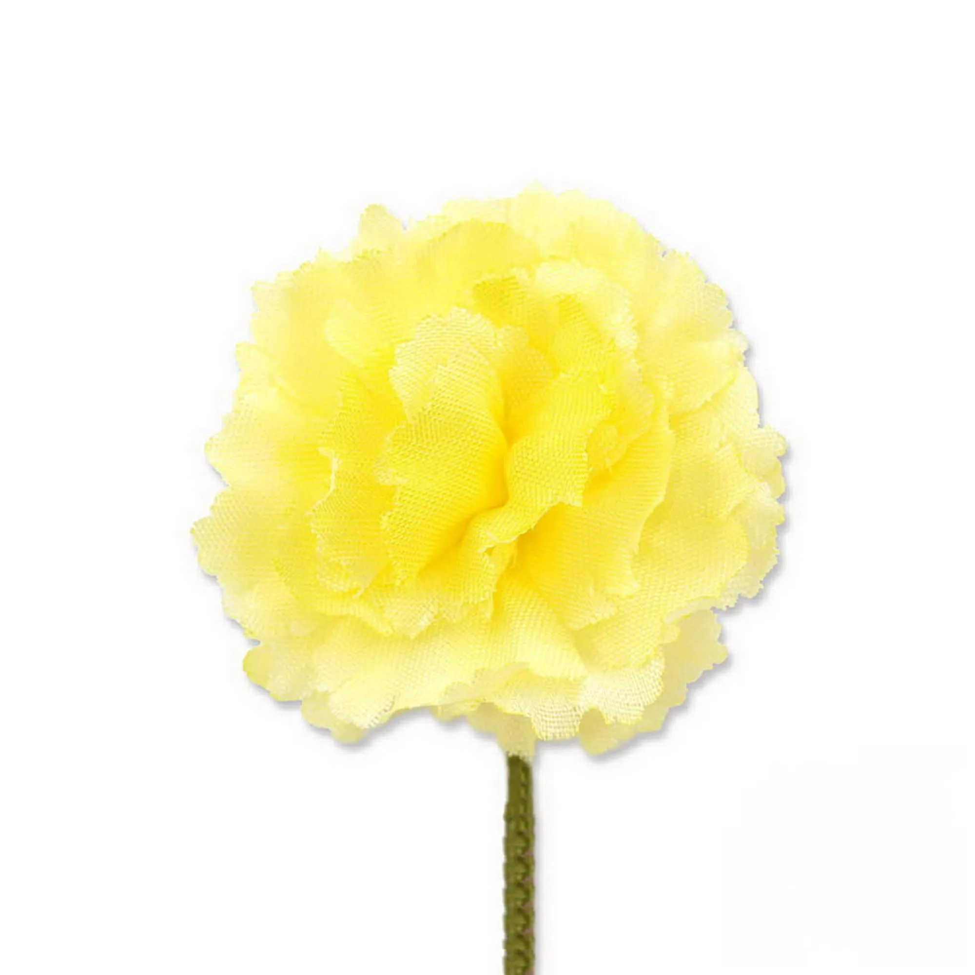 Mini Bright Yellow Carnation Silk Boutonnière Flower