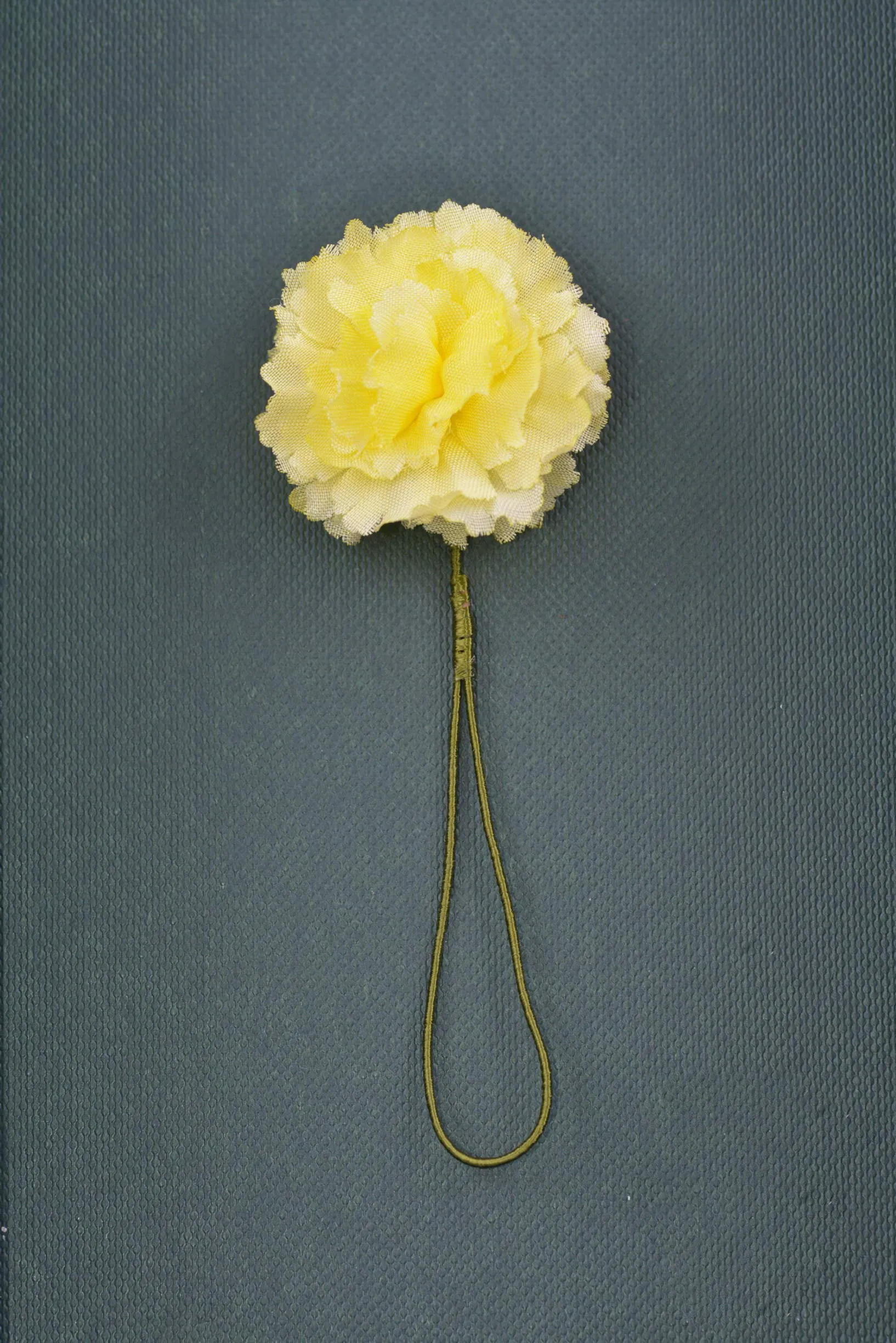 Mini Bright Yellow Carnation Silk Boutonnière Flower