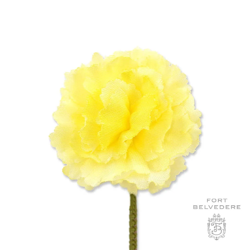 Mini Bright Yellow Carnation Silk Boutonnière Flower