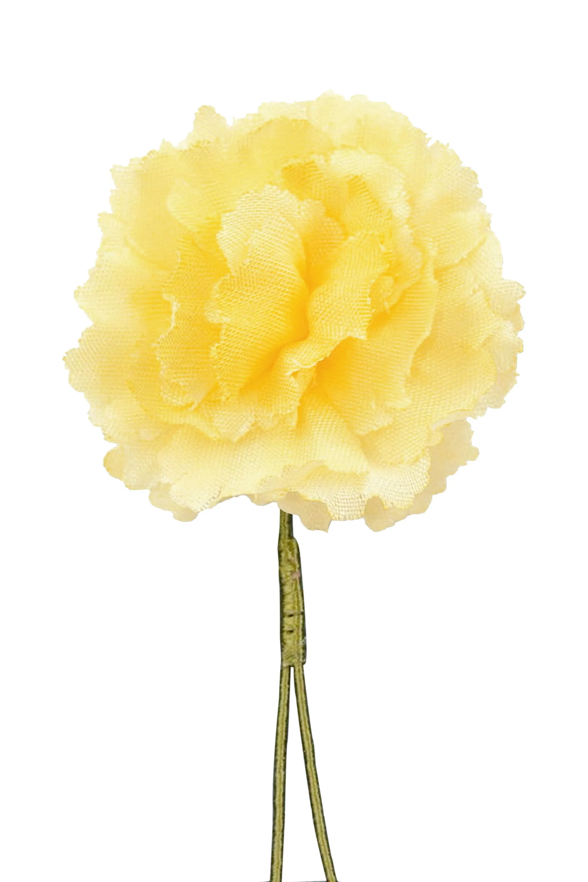 Mini Bright Yellow Carnation Silk Boutonnière Flower