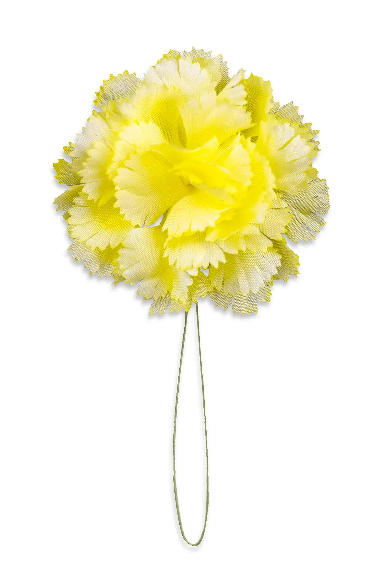 Mini Bright Yellow Carnation Silk Boutonnière Flower