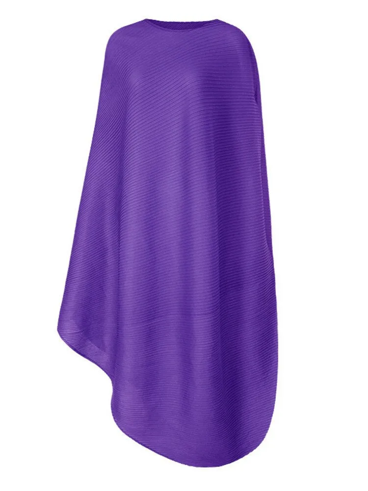 Miyake Pleated Asymmetrical Hem Midi Dress