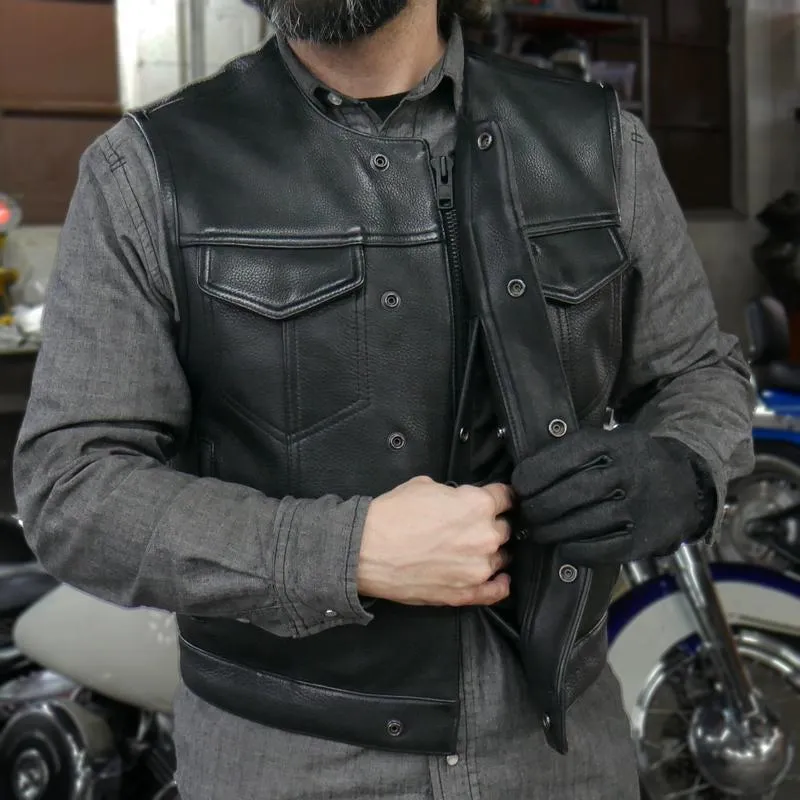 MKL - Carlo Men's Leather Motorcycle Vest