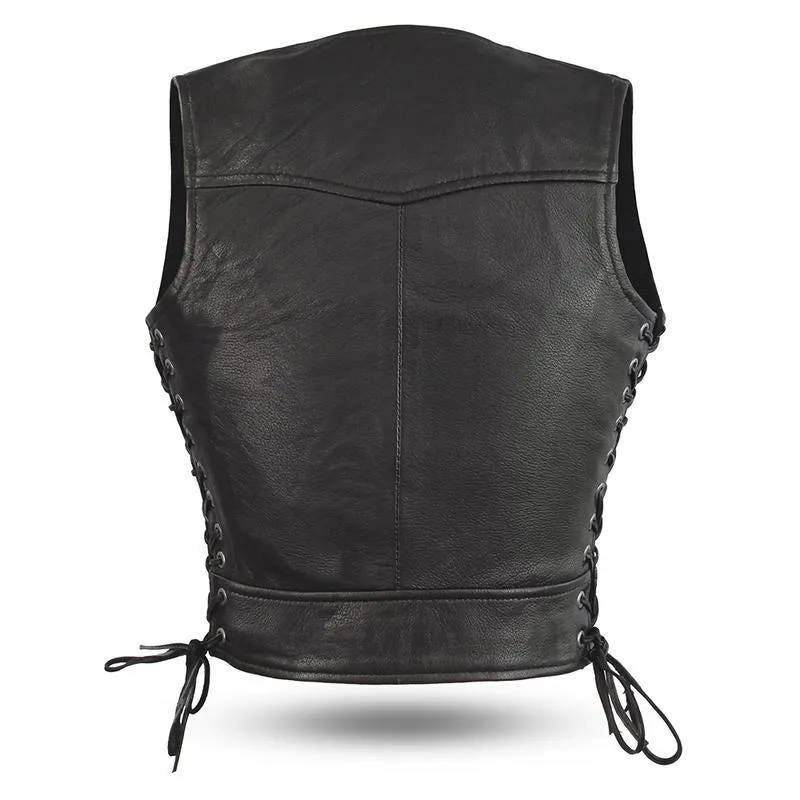 MKL - Zesty Women's Motor Style Leather Vest