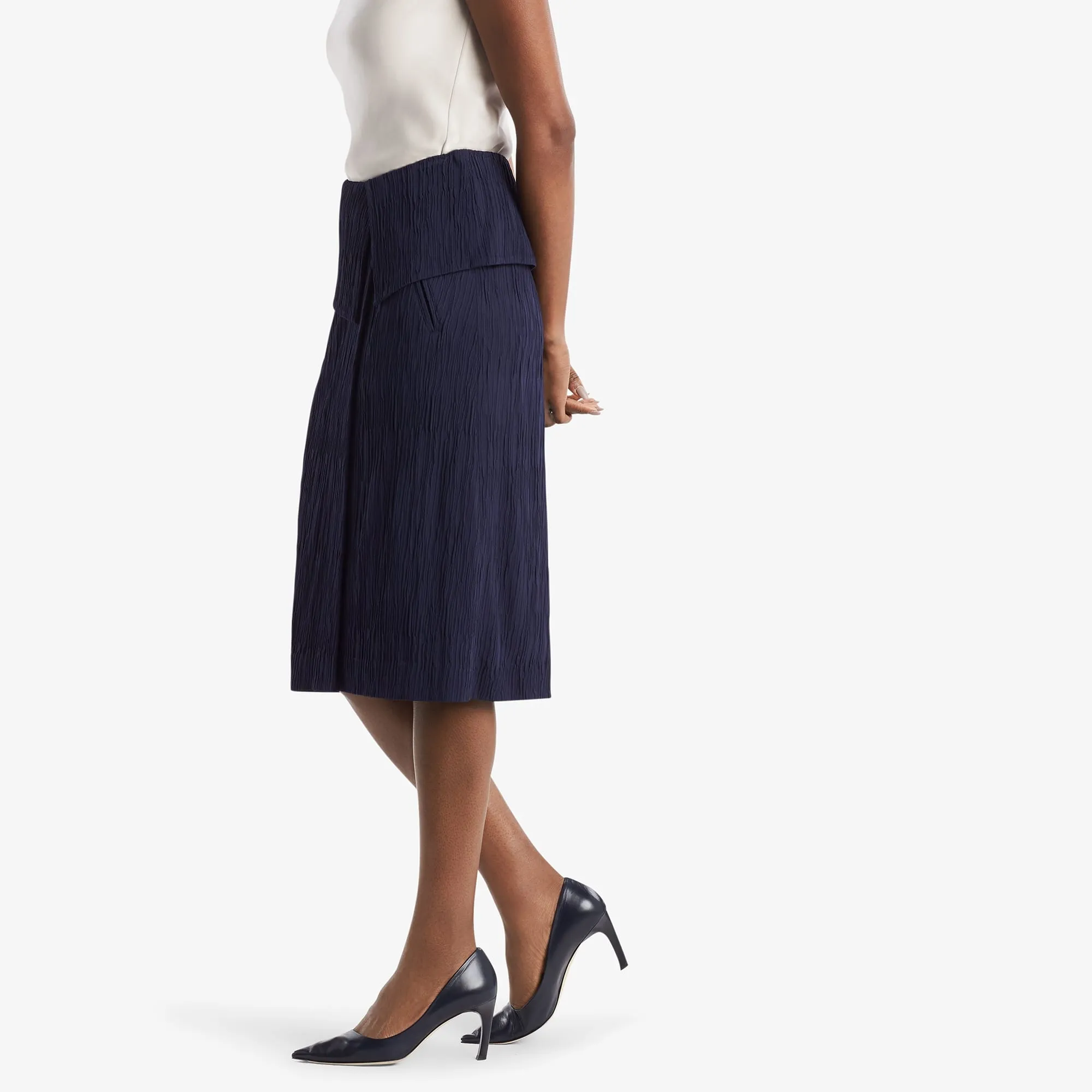 Montgomery Skirt - Pleated Jersey :: Aegean Blue