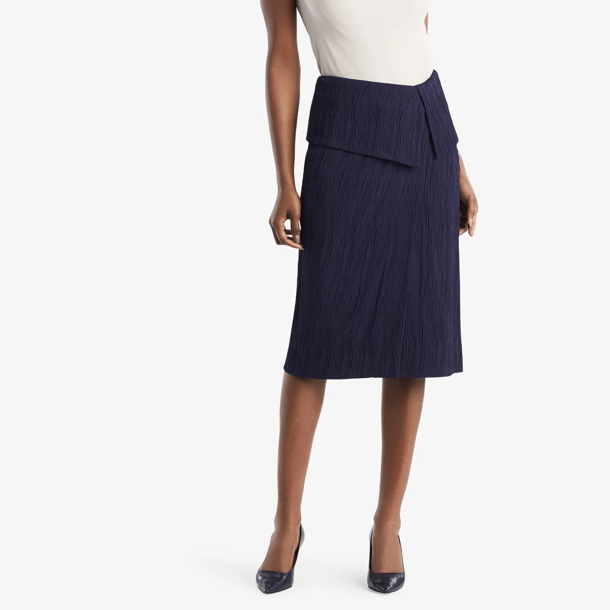 Montgomery Skirt - Pleated Jersey :: Aegean Blue