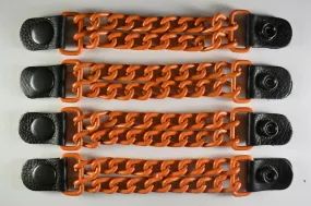 Motorcycle Leather Chain Vest Extender Biker Snap on - Extend your Vest (ORANGE)