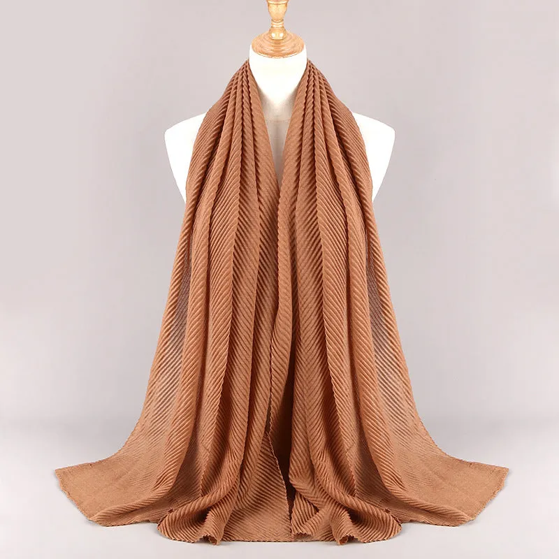 MSL038 plain pleated hijab