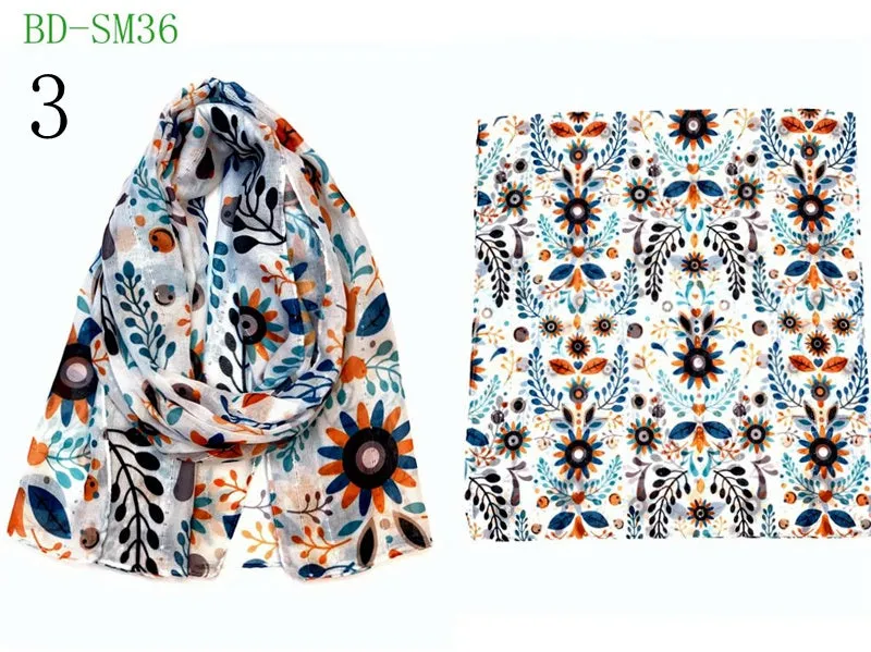 MYP044  Beach floral fashion printed scarf