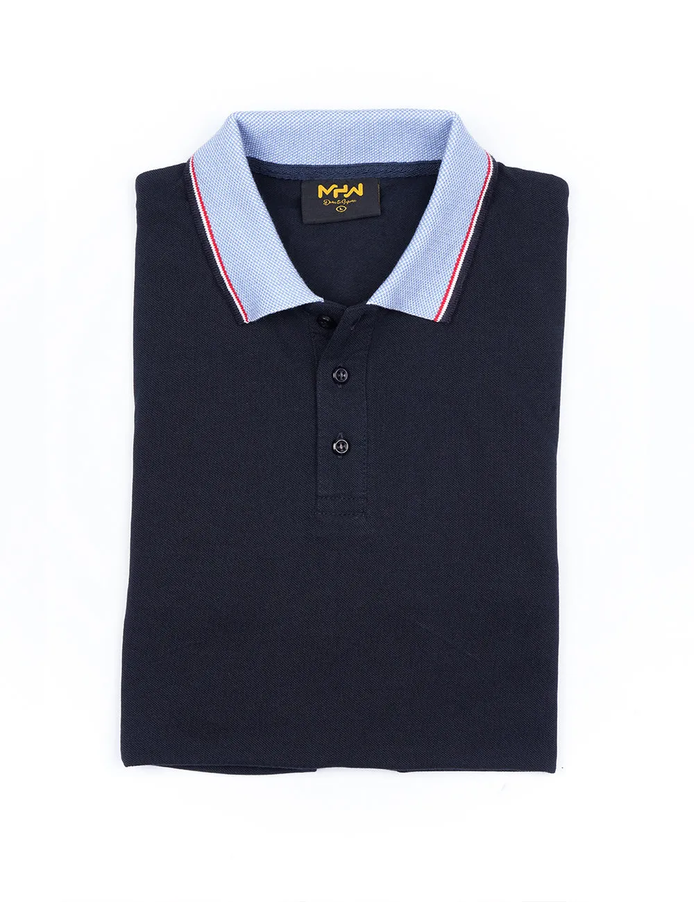 Navy Blue Contrast Tipping Polo Women Shirt