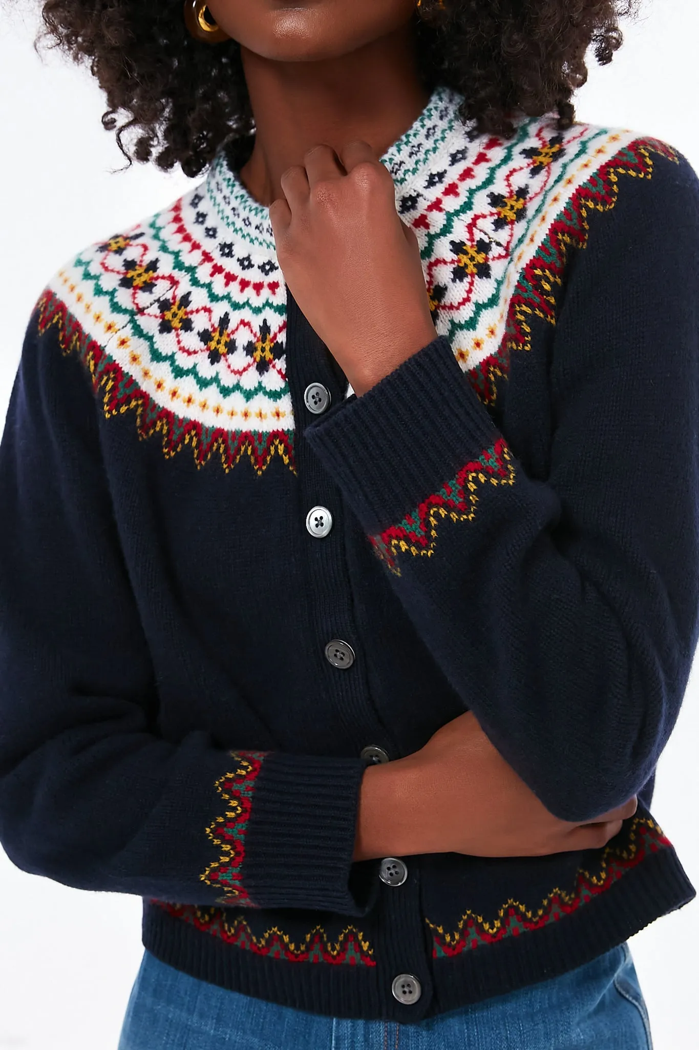 Navy Multi Hilde Fair Isle Cardigan