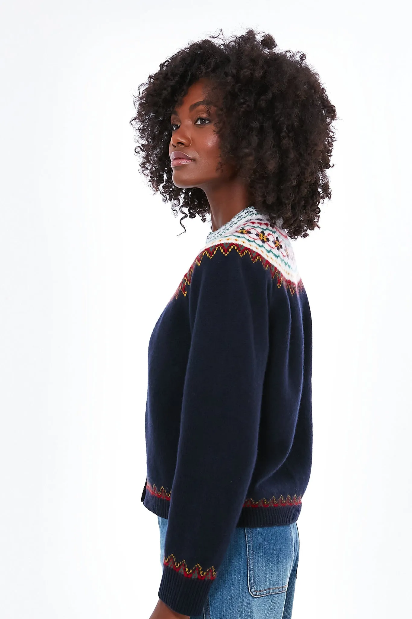 Navy Multi Hilde Fair Isle Cardigan