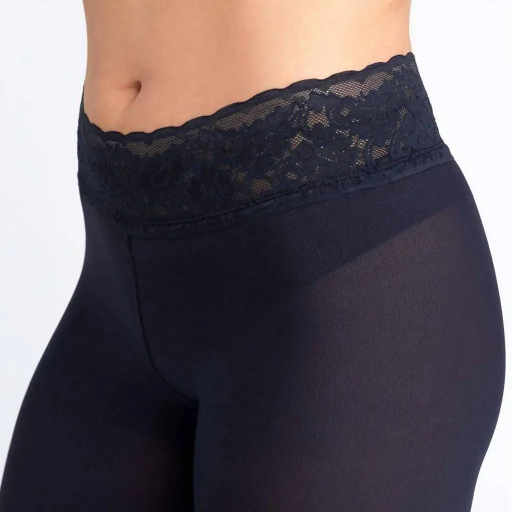 Navy Opaque Tights With Comfortable Low Rise Luxe Waistband