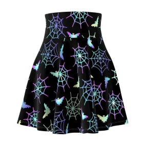 Neon Bats and Spiders Skater Skirt