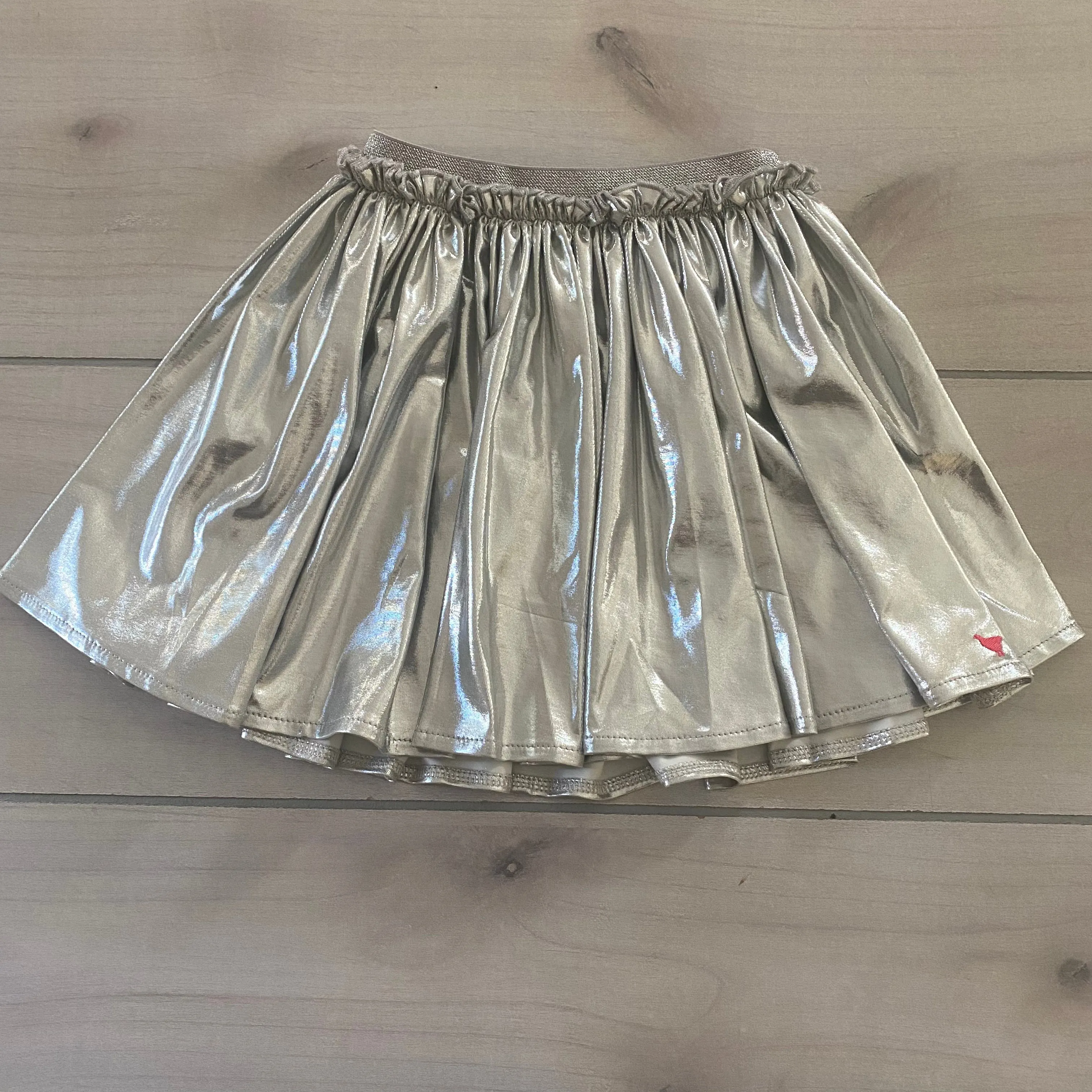 NEW Pink Chicken Silver Metallic Skirt