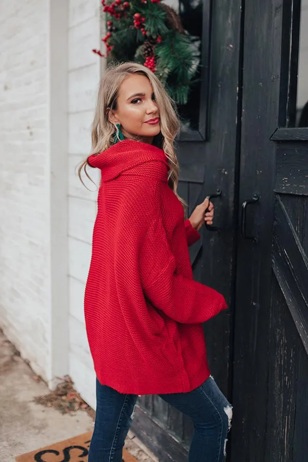 Oh So Cozy Tunic Sweater in Red