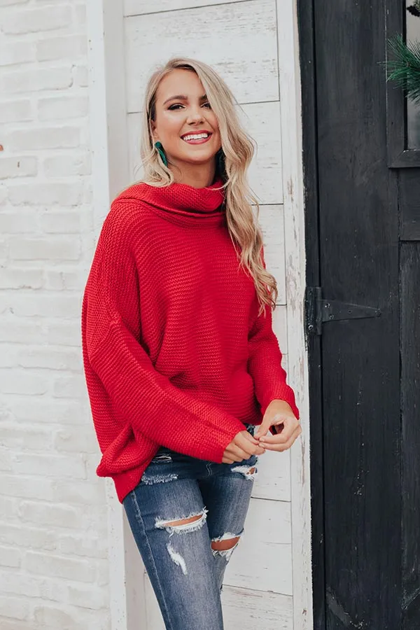 Oh So Cozy Tunic Sweater in Red