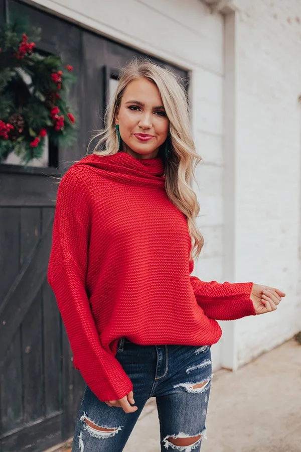 Oh So Cozy Tunic Sweater in Red