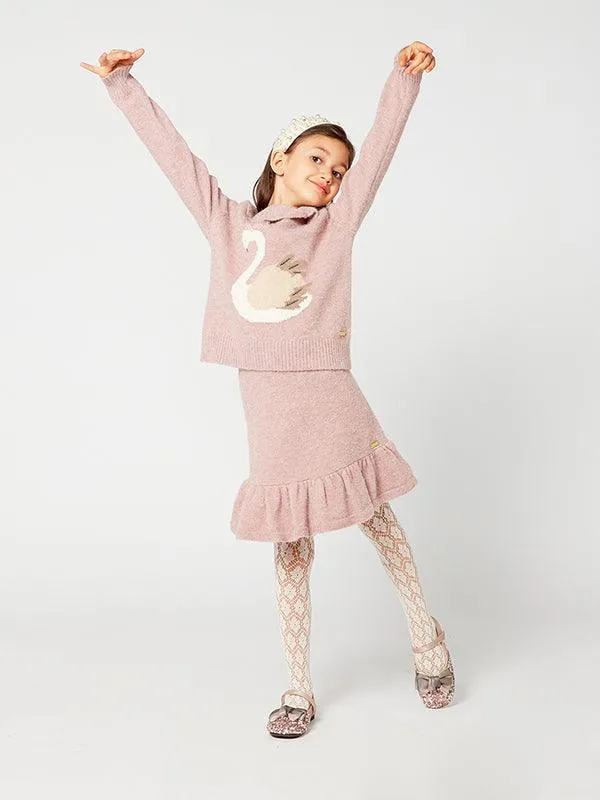 One Friday Pink Swan Print  Sweater