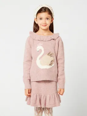 One Friday Pink Swan Print  Sweater