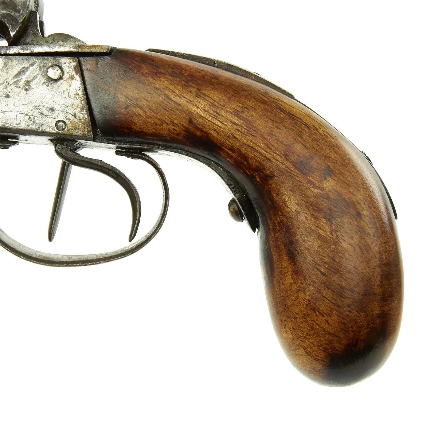 Original European Continental Double Barrel Percussion Overcoat Pistol - Circa 1840