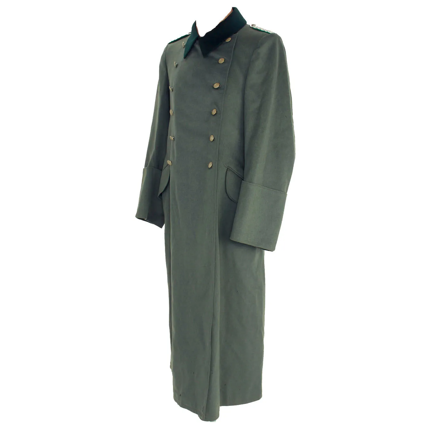 Original German WWII German Panzergrenadier Major Officer's Wool Greatcoat by Michael Hollfelder of Ansbach