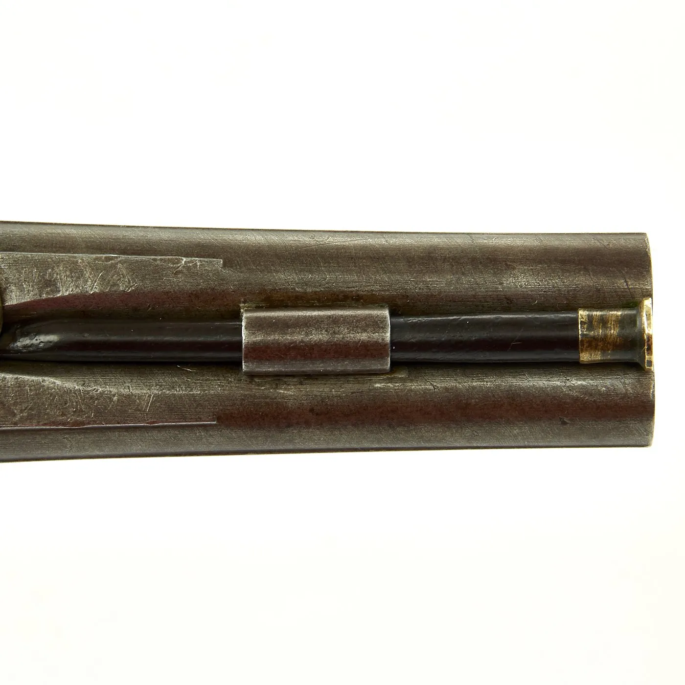 Original Italian Double Barrel Over Under Percussion Overcoat Pistol by Micheloni of Brescia c. 1840