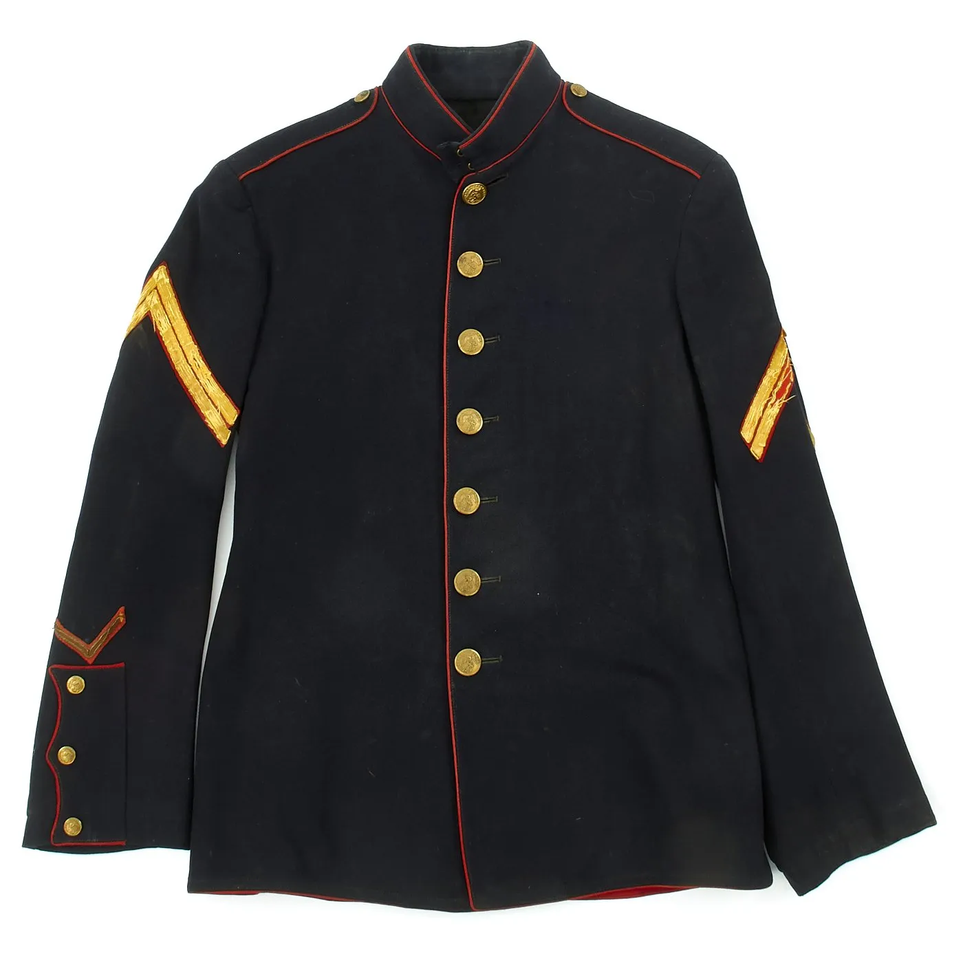 Original U.S. WWI USMC Dress Blues Corporal Uniform with Cap and Photo