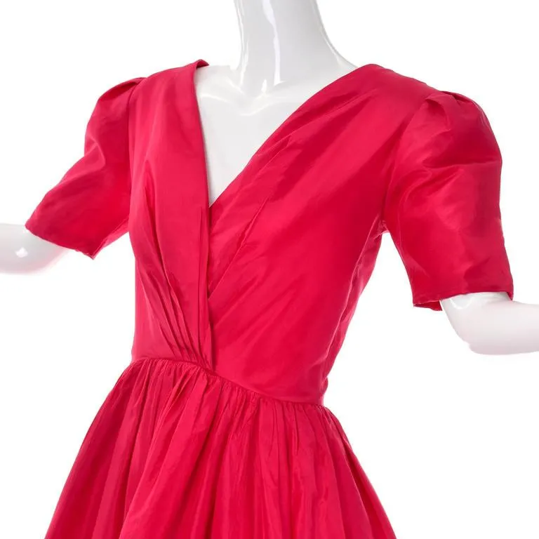 Oscar de la Renta Vintage Red Silk Dress from Bonwit Teller 4/6