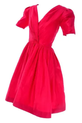 Oscar de la Renta Vintage Red Silk Dress from Bonwit Teller 4/6