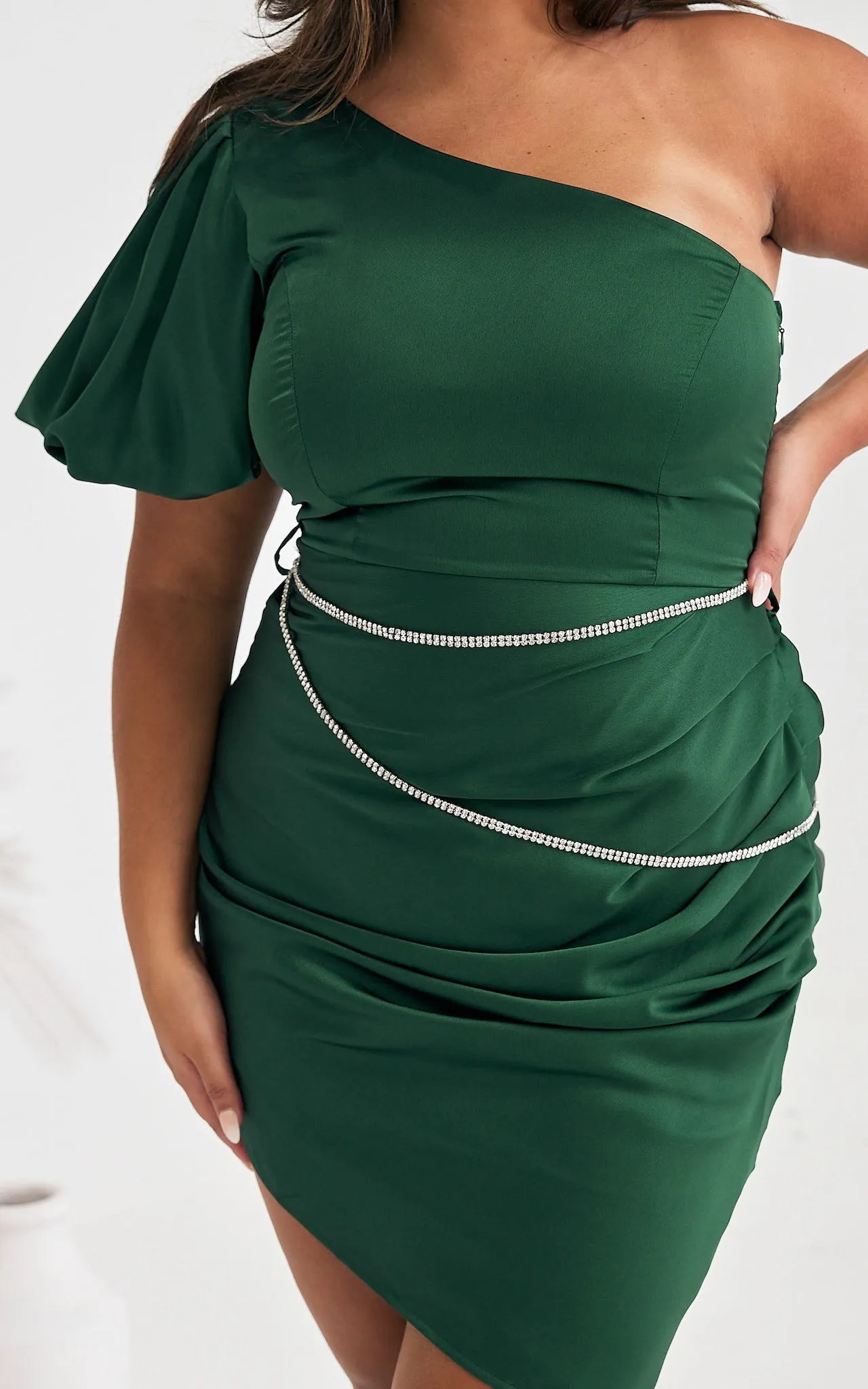 Pascal Satin Dress - Emerald