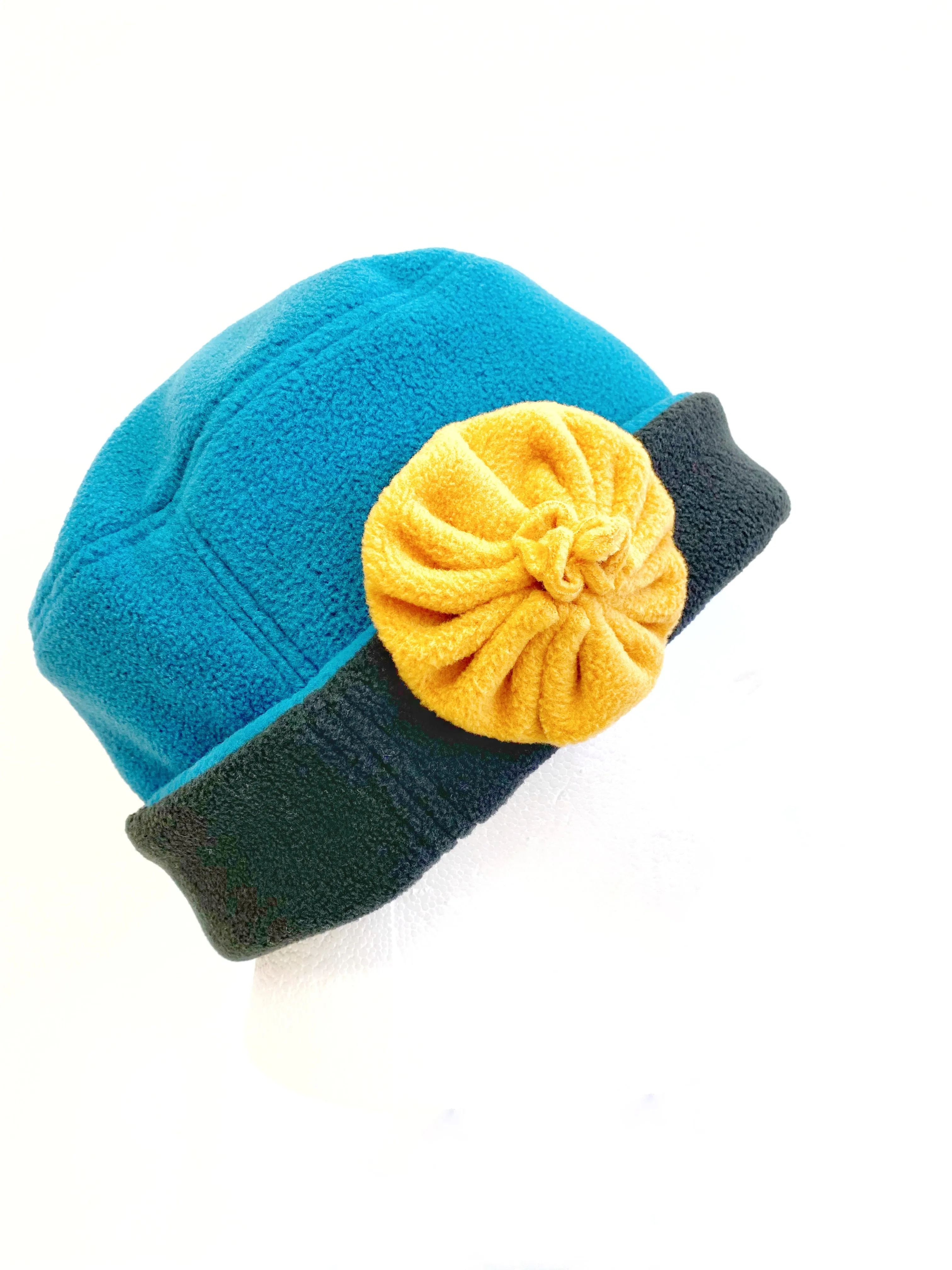 Pillbox Rolltop Fleece Hat for Women