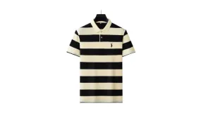 Pineapple Pattern Striped Polo Shirt