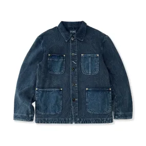 Plant Dyed Indigo Kendo Sashiko Jacket Heavy Retro Workwear Wintet Jacket