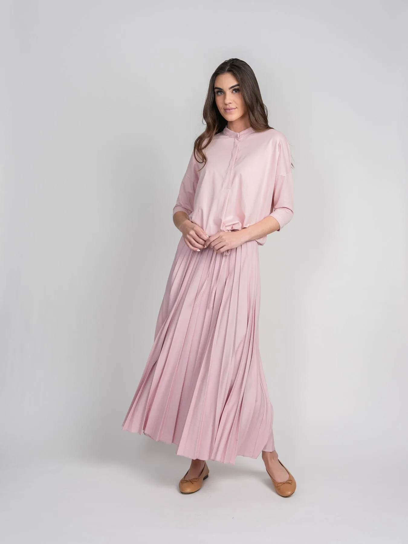 PLEATED SKIRT 37"-PINK