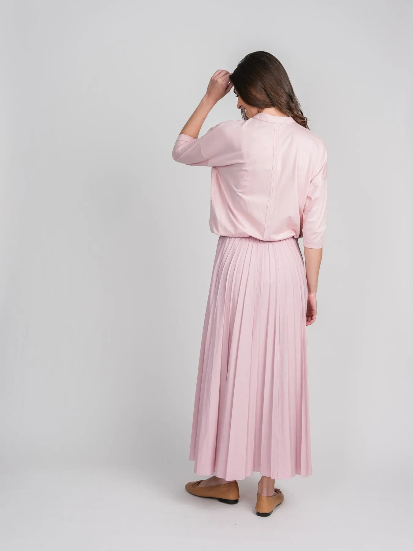 PLEATED SKIRT 37"-PINK