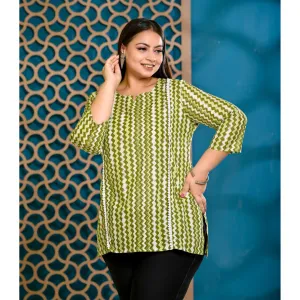 Plus Size Cotton Women's Top Green