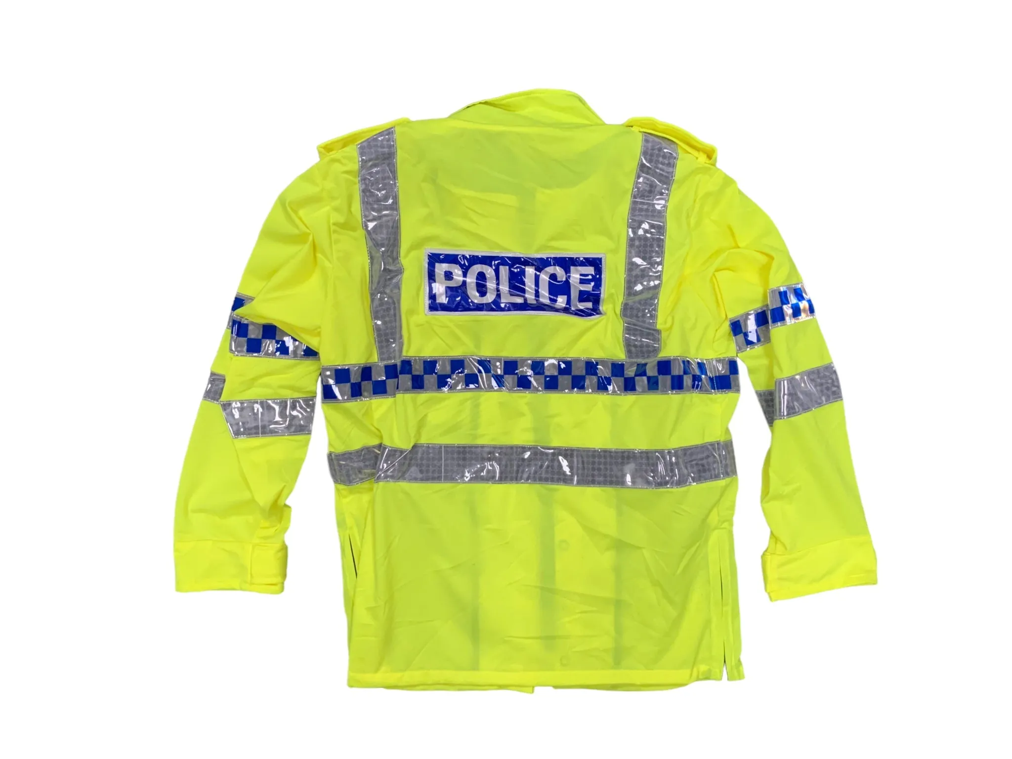 Police Badged Hi Vis Lightweight Reflective Overcoat Jacket