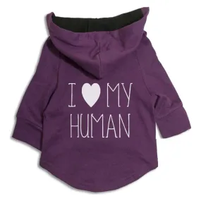 "I Love My Human" Dog Hoodie Jacket