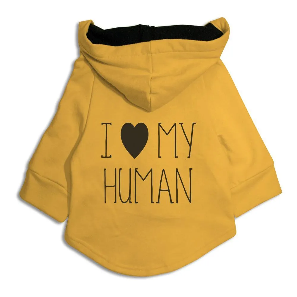 "I Love My Human" Dog Hoodie Jacket